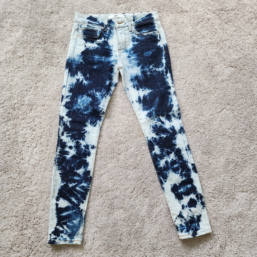 Else Women's Skinny Stretch Jeans Size 24 Mid Rise Tye Dye Acid Washed